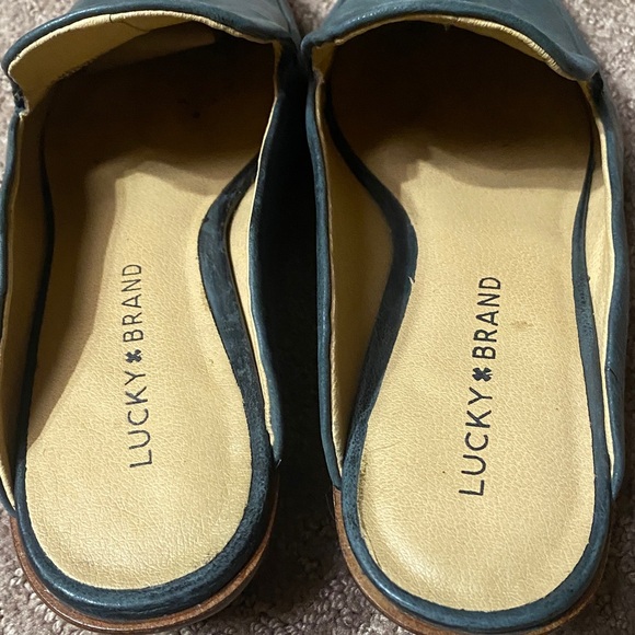 Lucky Brand Women’s Slip-On Leather Mules Teal Green 7M Academia Career - Picture 6 of 7